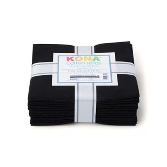 Black Fat Quarter Bundle by Kona for Robert Kaufman - Picture 1 of 3